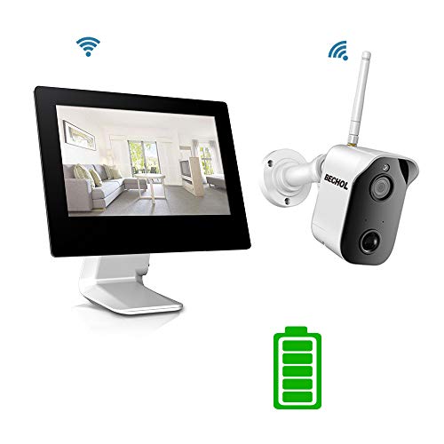 Bechol 1080P Wireless Security Camera System with Rechargeable Battery, All-in-One 4CH 100% WiFi