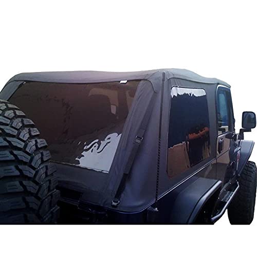 RAMPAGE PRODUCTS Rampage Frameless Trail Top | Sail Cloth, Black Diamond Color with Tinted Windows | 109635 | Fits 2004 - 2006 Jeep Wrangler LJ Unlimited #2