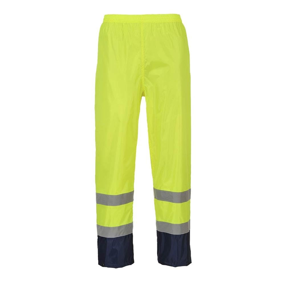 Portwest Hi-Vis Classic Contrast Rain Trouser, Size: L, Colour: Yellow/Navy, H444YNRL