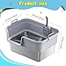 Leefasy Large Sturdy Open Top High Sided Stainless Steel Splashproof Semi Enclosed Pet Supplies Cat Potty, Light Gray