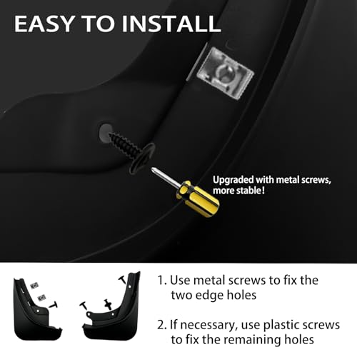 Image of Mud Flaps Compatible with Tesla Model 3 Highland 2024 No Drilling No Tape All Weather Mudguards Splash Guards with Install Kit for Model 3 Exterior Accessories Set of 4