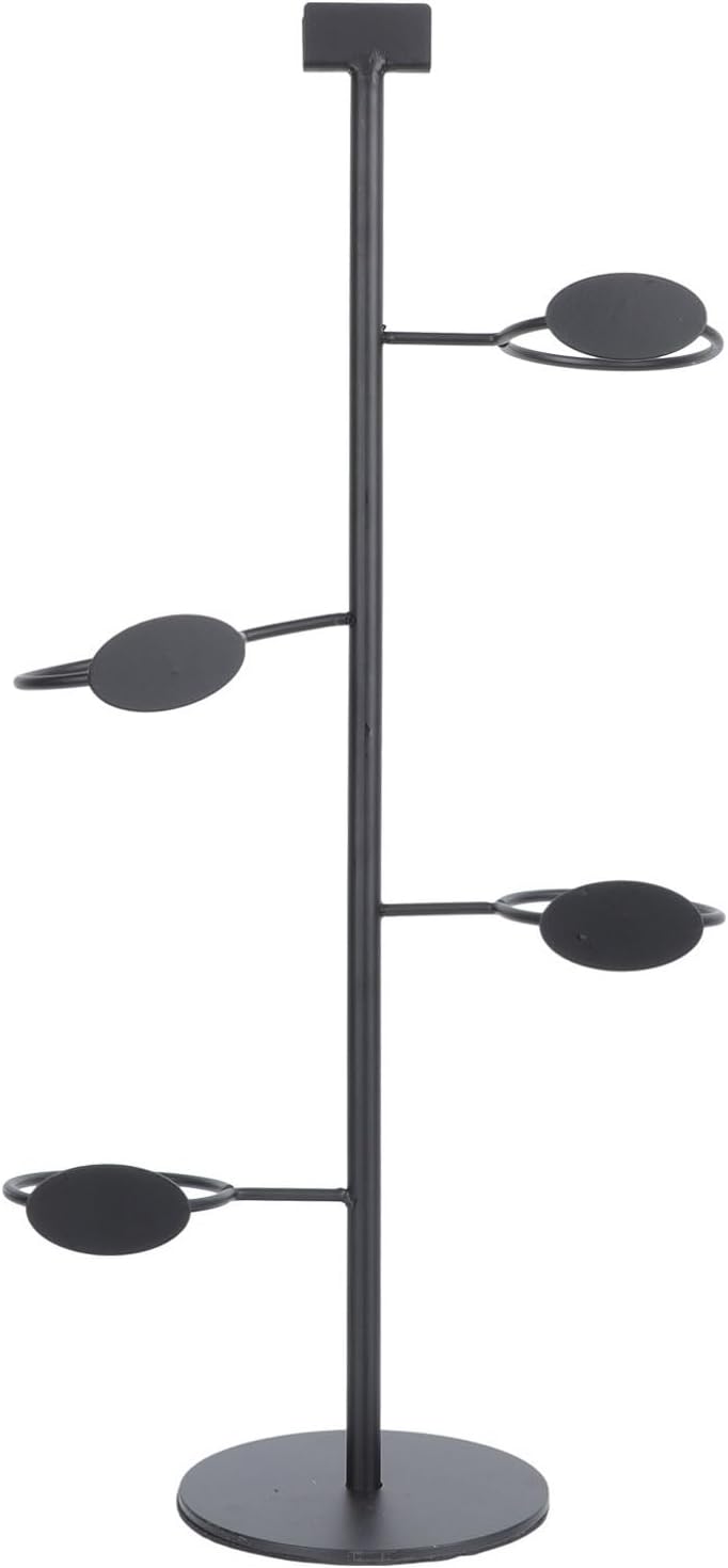 1pc Iron Cup Holder Stand for Creative Paper Cup Display Storage Rack for Home and Bar Use Non-Slip Base Stylish Black Design Organizes and Mugs
