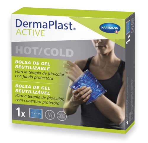 DermaPlast ACTIVE, Bolsa de Gel Frío Calor, Adecuado para el Tratamiento Eficaz de Lesiones, Dolores Musculares, de Espalda y Menstruales, Reutilizable, Tamaño Pequeño (13cm x 14cm)