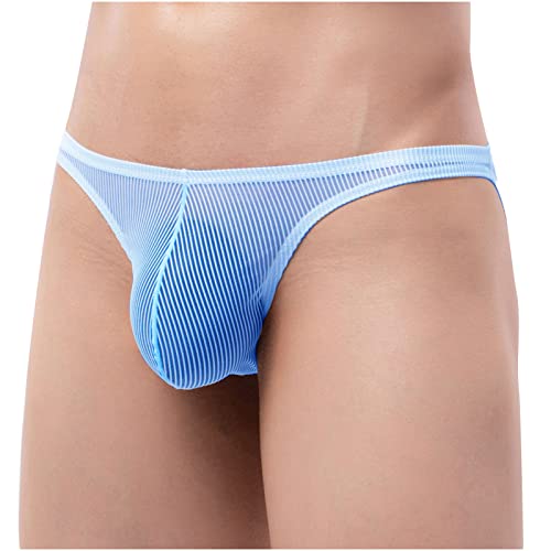 Ctreela Men's Ball Pouch Underwear, Sexy Semi See Through Brief, Low Rise Bikini Briefs, Mesh Breathable Under Panties