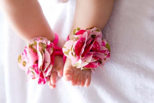 Baby Foot Flower Feet Band Foot Ties Barefoot Sandals Baby First Walker Shoes #TOP1