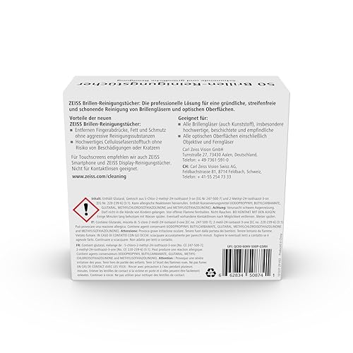ZEISS Brillen-Reinigungst&uuml;cher 50 St&uuml;ck