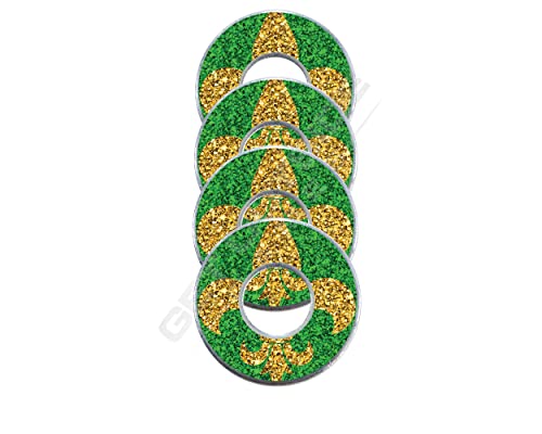 Get Outside Games 4 Mardi Gras VVashers - Washer Toss Washer Board Game Washers (Green, 4 VVashers with Container)