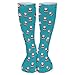HEBVASS Women's Fashion Compression Socks Christmas New Year Santa Claus, Cute Breathable Long Knee High Socks for Outdoor Running Cycling Hiking Daily Wear