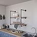 Yuanshikj 2Pc (28" Tall 12"deep,3/4") Industrial Wall Mount Iron Pipe Shelf Shelves Shelving Bracket Vintage Retro Black DIY Open Bookshelf Storage Office Room Kitchen (2 Pcs 3Tier Hardware Only)