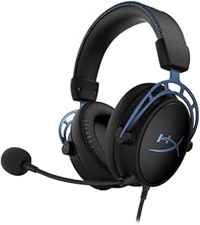 HyperX Cloud Alpha S - PC Gaming Headset, 7.1 Surround Sound, Adjustable Bass, Dual Chamber Drivers, Chat Mixer, Breathable Leatherette, Memory Foam, and Noise Cancelling Microphone - Blue