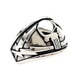 HCMA Steel Warrior Herrenring Schädelform Ring Herren Retro Horror Ring Metall Rock Hip-Hop Punk Lokomotive Schmuck Geschenk