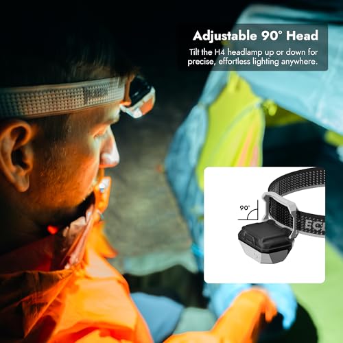 Image of WUBEN H4 LED Headlamp Rechargeable, 800 Lumens Super Bright Head lamp, IP68 Waterproof headlamp with Motion Sensor, Headlight Flashlight 10 Modes with Red Light, for Camping Fishing& Hiking Gear