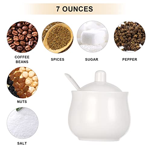 CHILDIKE Ceramic Sugar Bowl with Lid and Spoon