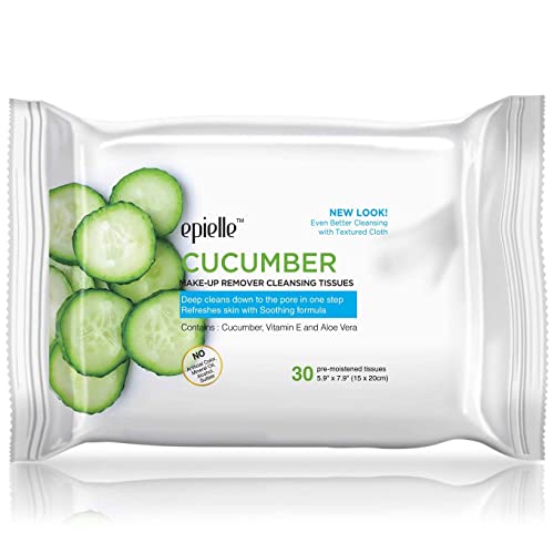 Epielle New Makeup Remover Cleansing Wipes Tissue | Gentle For All Skin Types | Daily Facial Cleansing Towelettes | Removes Dirt, Oil, Makeup | Nicely Scented - Charcoal, Collagen, Aloe, Cucumber, Green Tea, Argan Oil | 30 Count | Assorted 6 Pack #TOP5