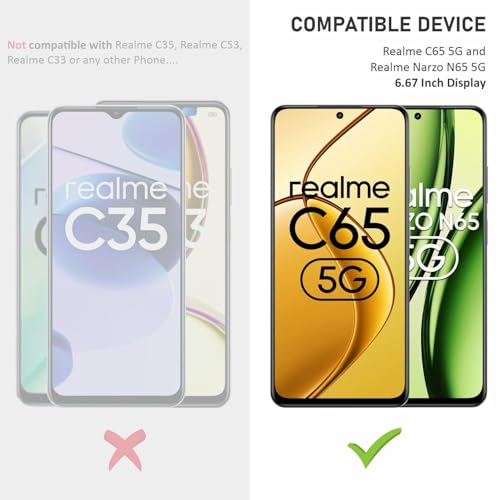 Image of SHILD Military-Grade Gorilla Tempered Glass Screen Protector for Realme C65 and Realme Narzo N65 (6.67 Inch) With Installation Kit | Edge to Edge Coverage | Black