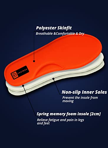 Image of Micro Memory Foam Shoes Insole for Mens Cushioned, Comfortable, Durable, Washable, Not For Flat Feet (Size: 11 UK, Red)