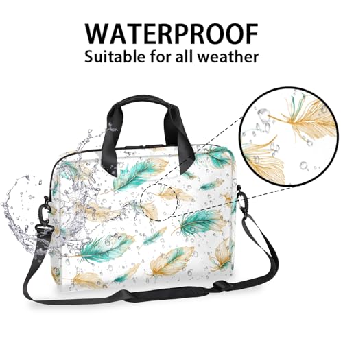 Bolso Portátil Teal Feather 16 Pulgadas Resistente Al Agua miniatura 2
