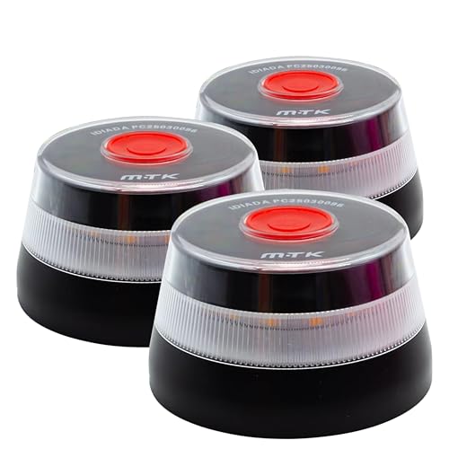 HIBRON Luz Emergencia V16 Homologada DGT con Geolocalización, Baliza Coche Conectada DGT 3.0, Datos Incluidos hasta 12/2038, Pack 3 Unidades