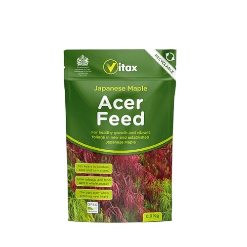 Vitax Acer Feed Granular 0.9kg Fertiliser for Maple Plant Nutrition Boosts Root Strength, Leaf Colour & Plant Health Ideal for Pots, Borders & Containers