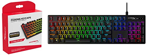 Image of HyperX Alloy Origins Mechanical USB Gaming Keyboard Software-Controlled Light and Macro Customization(HX-KB6BLX-US) & Double Shot PBT Pudding Full OEM Profile