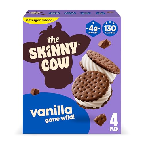 Skinny Cow No Sugar Added Vanilla Ice Cream Sandwiches, 4 Count