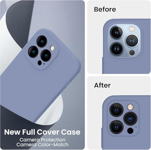 Image of DIZORO Square Candy Liquid Silicone iPhone Case Back Cover for iPhone 11 Pro, All Cube Series with Microfiber Lining Compatible iPhone (11 Pro 5.8 inch, Lavender Grey)