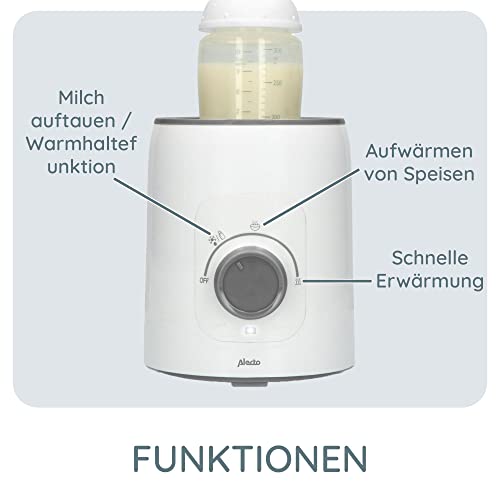 Alecto BW600 Flaschenwärmer baby Sterilisator für Babyflaschen - Babynahrungsheizung und BPA-freier Fläschchenwärmer - Babykostwärmer Weiß