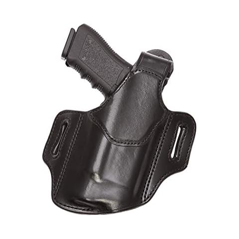 Aker Leather Products Nightguard XL Belt Slide Holster Aker Leather 147 Nightguard XL, Plain, Right Hand, Glock 17, 19, 26 with M3, TLR-1, TLR-2 Tactical Weapon Light, Black Cover