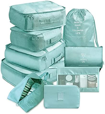 Organizador De Maleta - Pack De 8 Bolsas De Viaje Impermeables Para Ropa, Zapatos Y Cosméticos