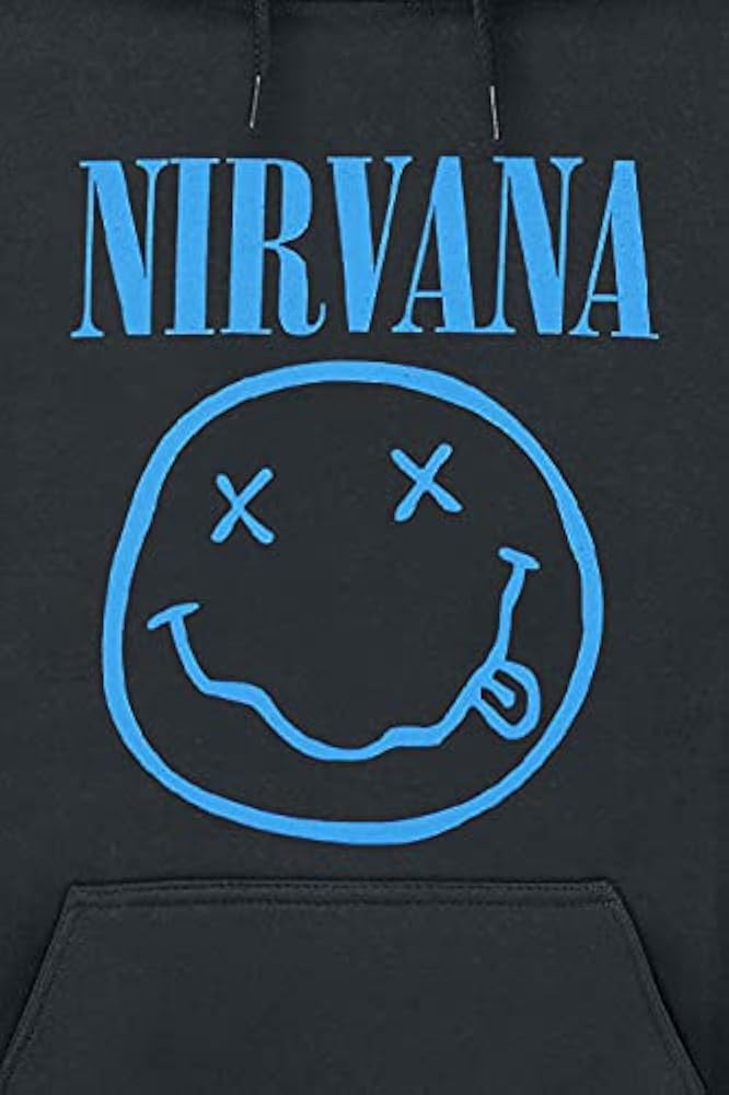 Amazon.com: Nirvana Official Nevermind Smiley Hoodie (Black