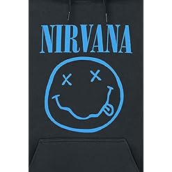 Nirvana Nevermind Smile Homme Sweat-Shirt à Capuche Noir Regular/Coupe Standard - Les Beatles, Paul McCartney, John Lennon, RIngo Starr, George Harrison Nirvana Nevermind Smile Homme Sweat-Shirt à Capuche Noir Regular/Coupe Standard – Image 2