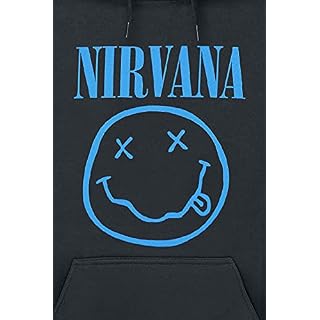 Nirvana Nevermind Smile Homme Sweat-Shirt à Capuche Noir Regular/Coupe Standard - Les Beatles, Paul McCartney, John Lennon, RIngo Starr, George Harrison Nirvana Nevermind Smile Homme Sweat-Shirt à Capuche Noir Regular/Coupe Standard – Image 2