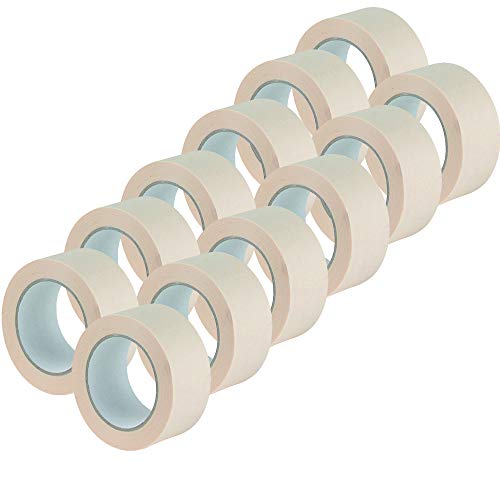 Right Pack 48mm x 50m Masking Tape - 12 Rolls