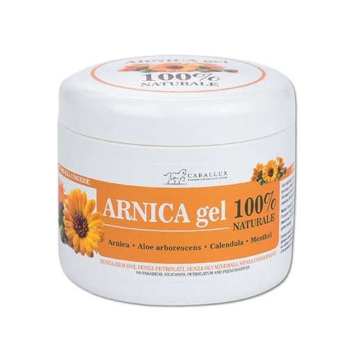 CABALLUX Gel Arnica 100% Naturale - Arnica per Cavalli Uso Umano, Arnica Gel Forte arricchita con Aloe Arborescens e Calendula, Azione Lenitiva e Antinfiammatoria per Muscoli e Articolazioni (500 ml)