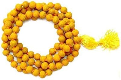 Monika Enterprises Haldi Mala, Baglamukhi Mala/haldi mala 108 Beads Original/Yellow Natural Haldi Mala Turmeric Mala, हल्दी माला, (Haldi Jaap Mala 108 Beads) Pack of 2