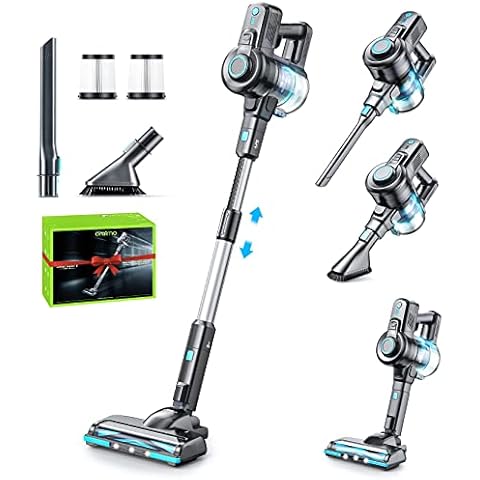 Oraimo Cordless Vacuum Cleaner, 6 in 1 Cordless Hoover Lightweight with Self-Standing,Stick Vacuum Cleaner with 35Mins Runtime Detachable Battery for Home Hardwood Floor Carpet Pet Hair (Grey) Cover