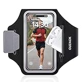 Running Armband with Earphone Pouch & Card Slot, Running Phone Holder for iPhone 17 16 15 14 Pro Max Plus Galaxy S25 S24 S23 Ultra, Up to 6.8