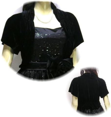 Amazon 15号 ベロア ボレロ 黒 お呼ばれ 結婚式 婚活パーティー 謝恩会 大きいサイズ 4032 カーディガン ボレロ 通販