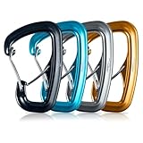 Travel Bird Mosquetón resistente de 8 KN, caribeaners de aluminio ultraligero con doble puerta en forma de D, para hamaca, camping, senderismo, mochileros, correa de perro, clip para llavero
