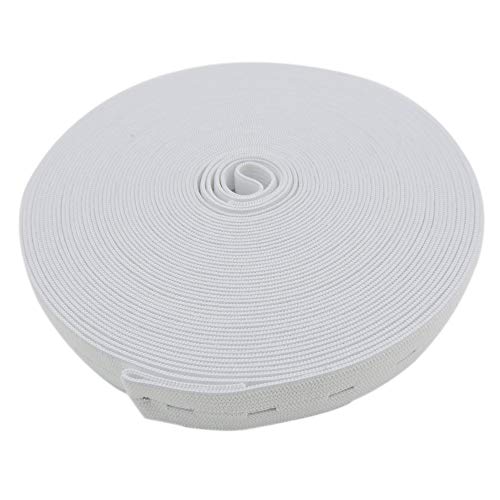 Myuren 3/4 Inch By 32 Yard White Buttonhole Elastic Band Heavy Stretch High Elasticity Knit Elastic Band #TOP13