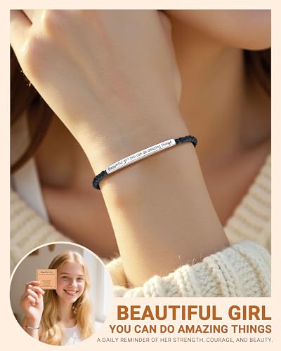 Beautiful Girl You Can Do Amazing Things – Inspirational Bracelet Birthday Christmas Gifts for Teen Girls2