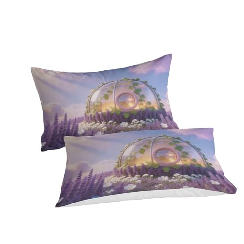 Housse de couette douce violette dôme 3D contre les draps rêches - 3