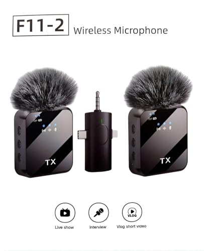 Image of Eyetech Dual Wireless Lavalier Microphone with Receiver | Noise Reduction | Plug & Play | Clip Mic for Android & iPhone | Video Recording | Vlogging | YouTube & Interviews Live Streaming (F11)