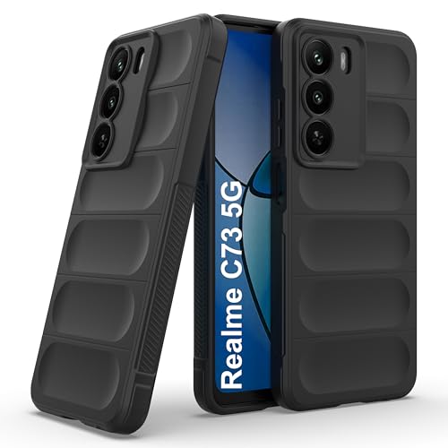 Image of amazon basics Back Case Cover for Realme C73 5G | Compatible for Realme C73 5G Back Cover | Liquid Silicon Magic Case with Camera Protection | Black