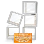 White Transparent Balloon Boxes, Clear Baby Boxes with 78 Letters for Custom Name, Balloon Box Blocks Backdrop for Bride Shower Baby Shower Birthday Boy Girl Gender Reveal Graduation Party Decor, 5PCS