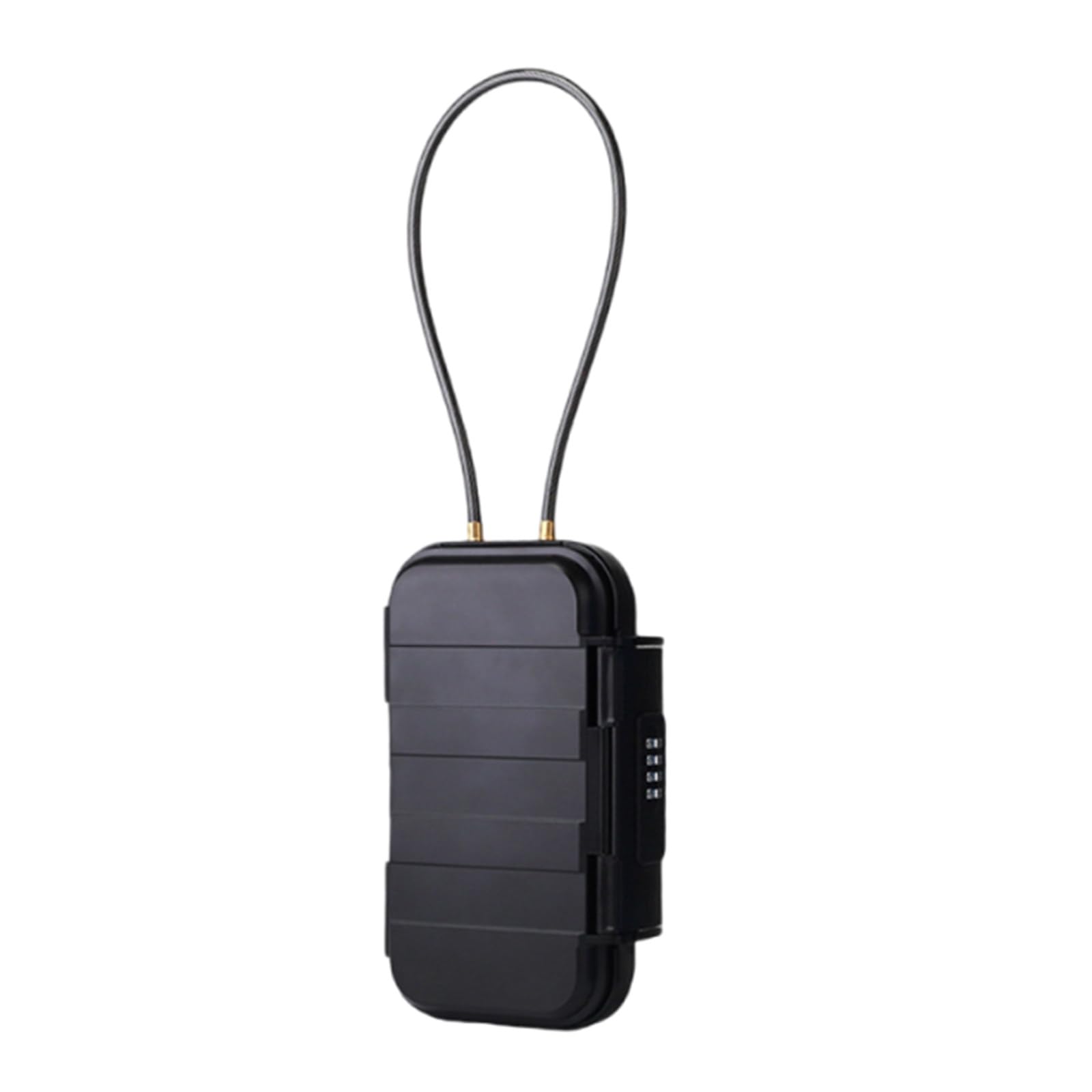 Coffre-fort portable sans clé avec chaîne amovible – Coffre-fort de voyage en caoutchouc étanche pour téléphone, bureau et plage, noir