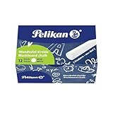 Pelikan Tafelkreide Weiß – 12 Stück, 12x90mm, Staubfrei, Abwaschbar, Beschichtete Griffzone, Ideal für Schule, Büro & Zuhause