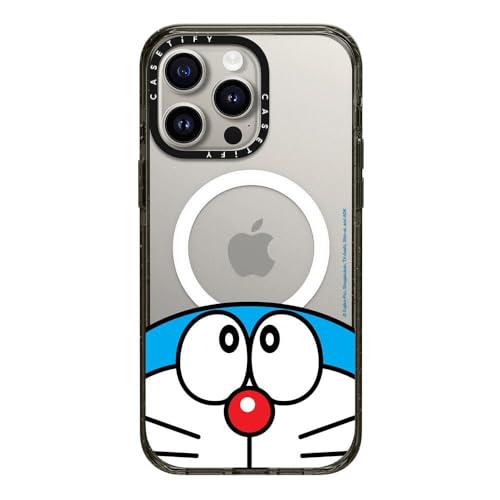 CASETiFY MagSafe �Ή��C���p�N�g iPhone 15 Pro Max �P�[�X [MIL�K�i���� (4x MIL-STD-810G) / 2.5m����̗����������N���A / Doraemon Co-Lab] - �N���A �u���b�N - Dora