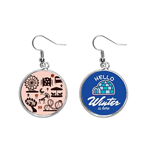 Pendiente de gota con silueta negra y diseño de invierno para joyería elegante