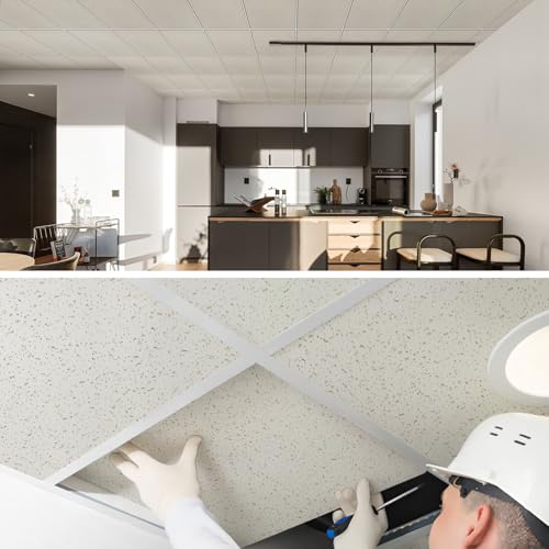 2ft x 2ft Printed Pro Ceiling Tile，Drop Ceiling Tiles 24 x 24in. Waterproof, Washable and Fire-Rated - Reusable - High-Grade PVC to Prevent Breakage-Package of 12 Tiles by Noooza - Image 7